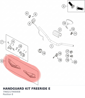 Diagram preview: HANDGUARD KIT FREERIDE E (79602179000EB)