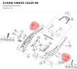 Diagram preview: SCREW M8X35 ISA45 SS (C0000350803500S)