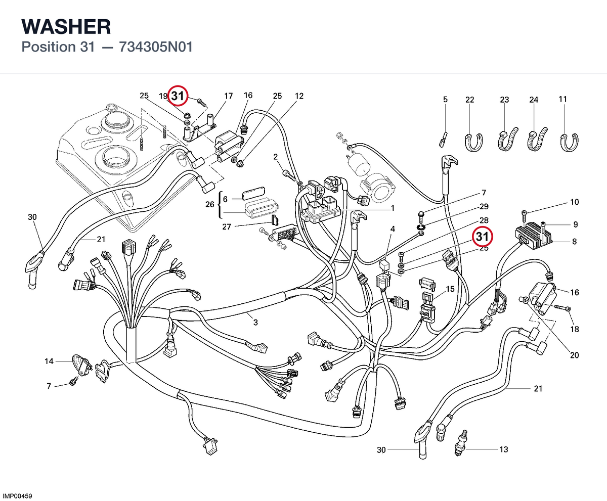WASHER 734305N01 diagram position