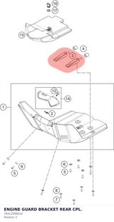 Diagram preview: ENGINE GUARD BRACKET REAR CPL. (76412099010)