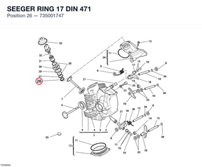 SEEGER RING 17 DIN 471 735001747 diagram position
