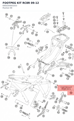 Diagram preview: FOOTPEG KIT RC8R  09-12 (6900304001033)