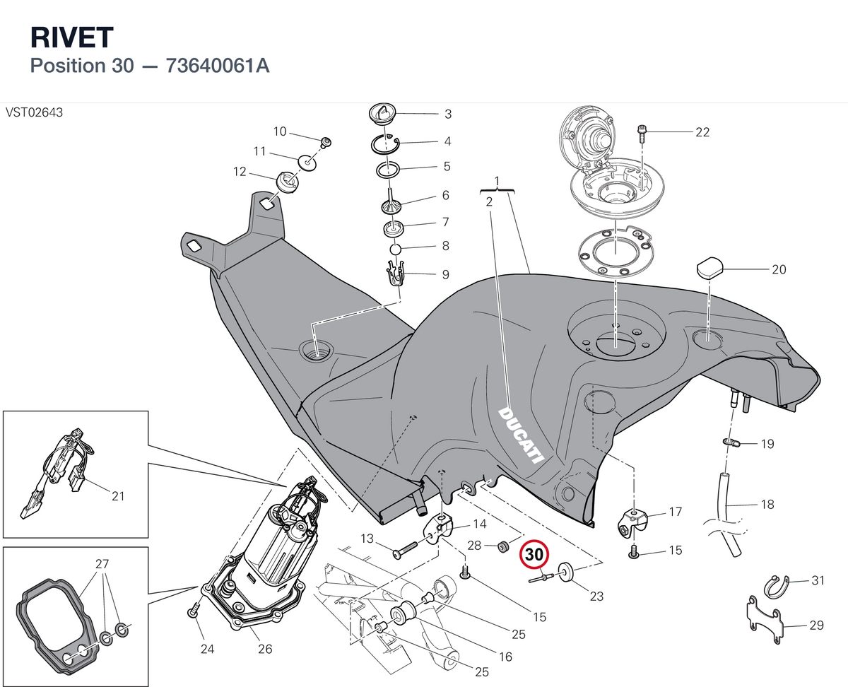 RIVET 73640061A diagram position