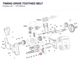 TIMING DRIVE TOOTHED BELT 73710031A diagram position