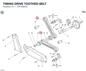 TIMING DRIVE TOOTHED BELT 73710051A diagram position