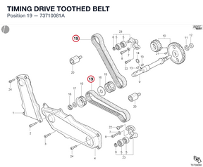 TIMING DRIVE TOOTHED BELT 73710081A diagram position