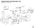 TIMING DRIVE TOOTHED BELT T93 73710101A diagram position