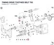 TIMING DRIVE TOOTHED BELT T93 73710101B diagram position