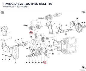 TIMING DRIVE TOOTHED BELT T93 73710101B diagram position
