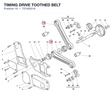 TIMING DRIVE TOOTHED BELT 73740021A diagram position