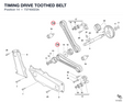 TIMING DRIVE TOOTHED BELT 73740023A diagram position