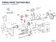 TIMING DRIVE TOOTHED BELT 73740101B diagram position