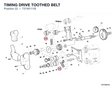 TIMING DRIVE TOOTHED BELT 73740111B diagram position