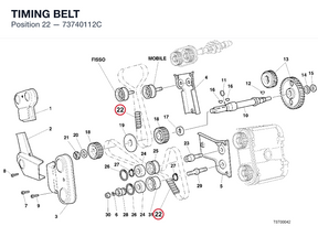 TIMING BELT 73740112C diagram position