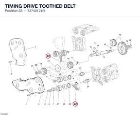 TIMING DRIVE TOOTHED BELT 73740121B diagram position