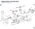 TIMING DRIVE TOOTHED BELT 73740171A diagram position