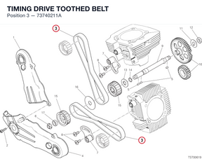 TIMING DRIVE TOOTHED BELT 73740211A diagram position