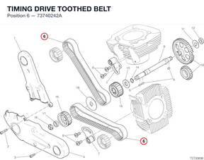 TIMING DRIVE TOOTHED BELT 73740242A diagram position
