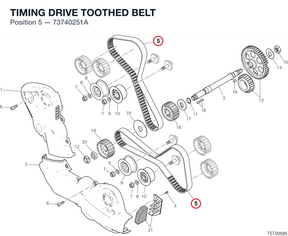 TIMING DRIVE TOOTHED BELT 73740251A diagram position