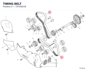 TIMING BELT 73740251B diagram position