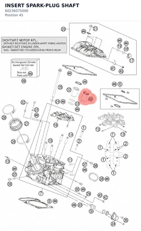 Diagram preview: INSERT SPARK-PLUG SHAFT (60236075000)