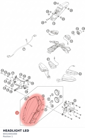 Diagram preview: HEADLIGHT  LED (69314001000)