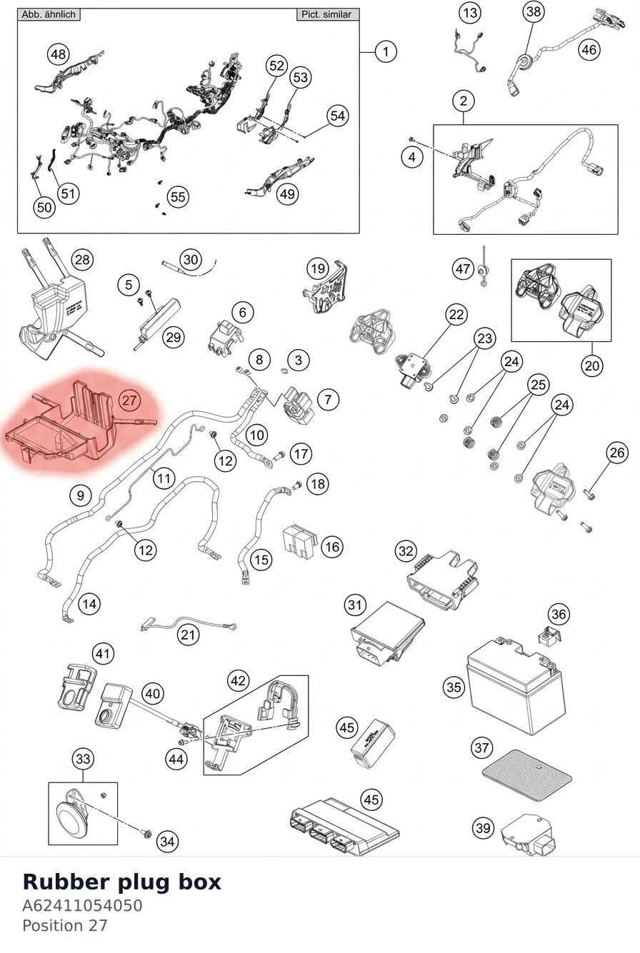 Diagram preview: Rubber plug box (A62411054050)