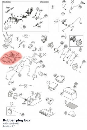 Diagram preview: Rubber plug box (A62411054050)