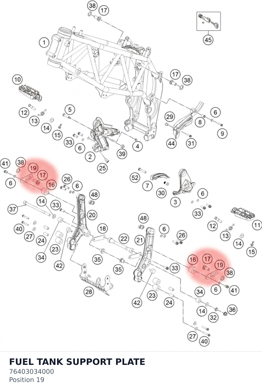 Diagram preview: FUEL TANK SUPPORT PLATE (76403034000)