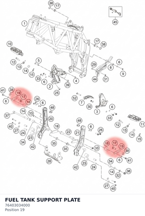 Diagram preview: FUEL TANK SUPPORT PLATE (76403034000)