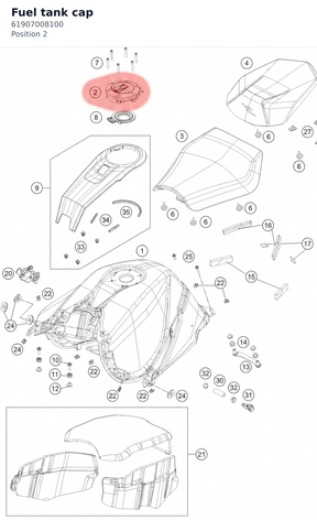 Diagram preview: Fuel tank cap (61907008100)