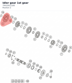 Diagram preview: Idler gear 1st gear (79433011100)