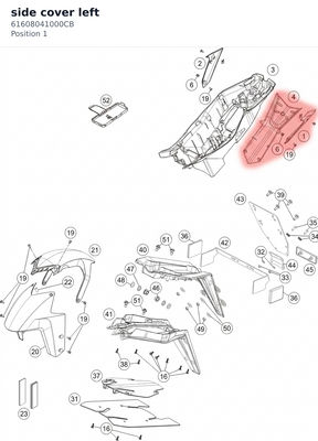Diagram preview: side cover left (61608041000CB)