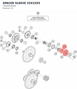 Diagram preview: SPACER SLEEVE 25X32X5 (70045026000)