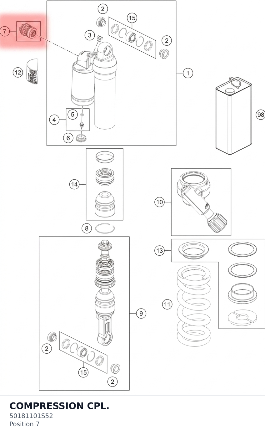 Diagram preview: COMPRESSION CPL. (50181101S52)