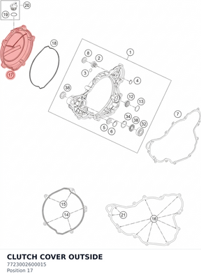 Diagram preview: CLUTCH COVER OUTSIDE (7723002600015)