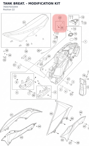 Diagram preview: TANK BREAT. - MODIFICATION KIT (76507031044)