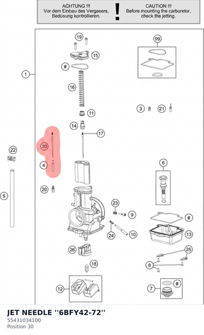 Diagram preview: JET NEEDLE ''6BFY42-72'' (55431034100)