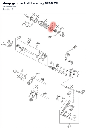 Diagram preview: deep groove ball bearing 6806 C3 (0625068060)
