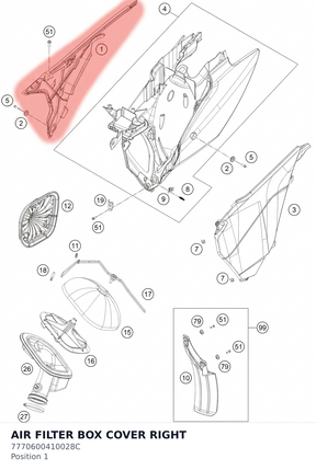 Diagram preview: AIR FILTER BOX COVER RIGHT (7770600410028C)