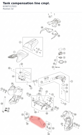Diagram preview: Tank compensation line cmpl. (61907117033)