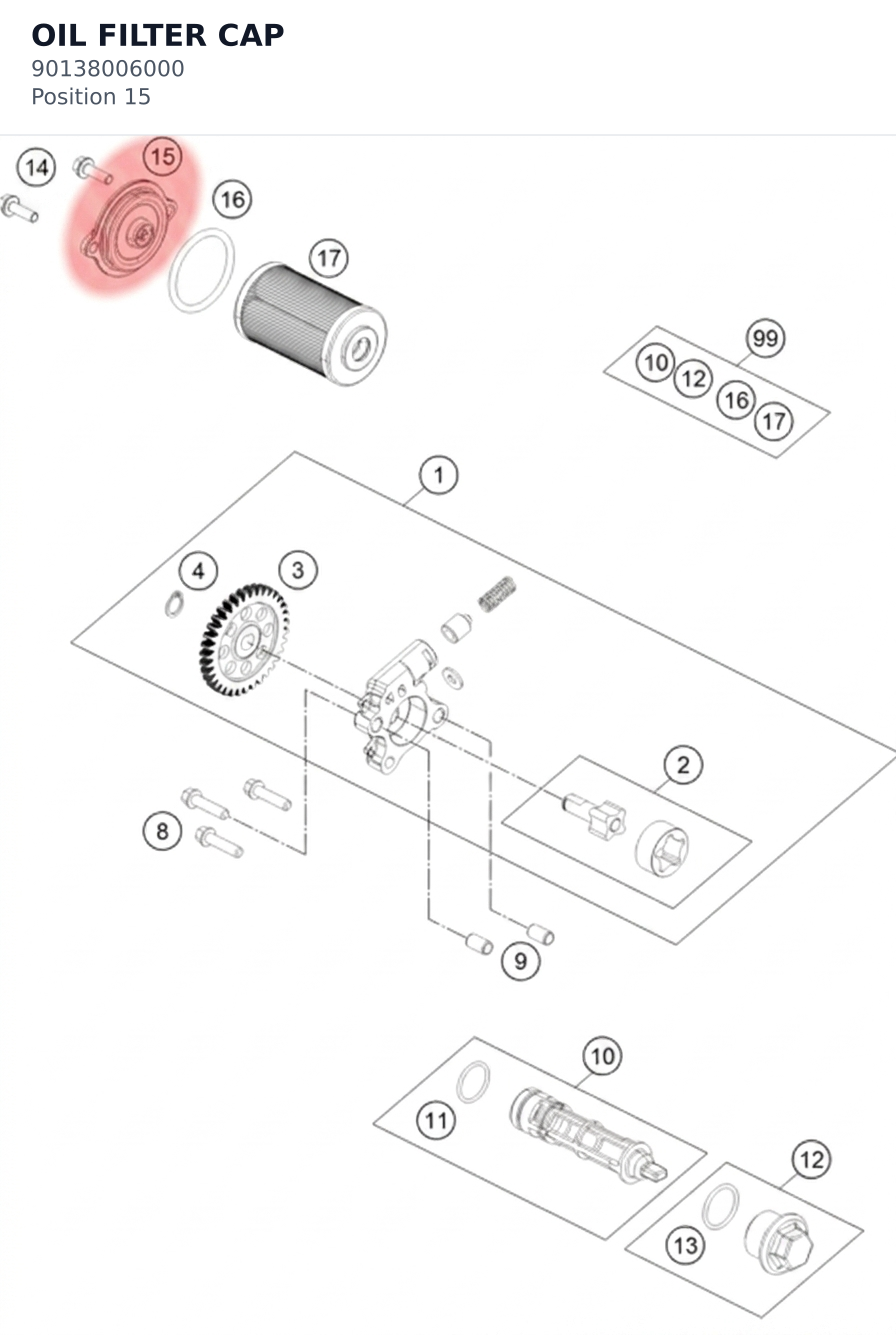 Diagram preview: OIL FILTER CAP (90138006000)