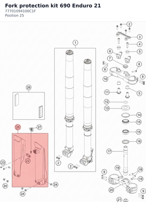 Diagram preview: Fork protection kit 690 Enduro 21 (77701094100C1F)