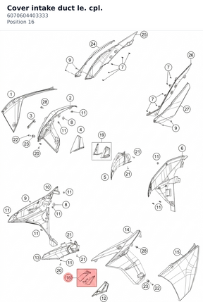 Diagram preview: Cover intake duct le. cpl. (6070604403333)