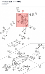Diagram preview: silencer sub assembly (91105183133)