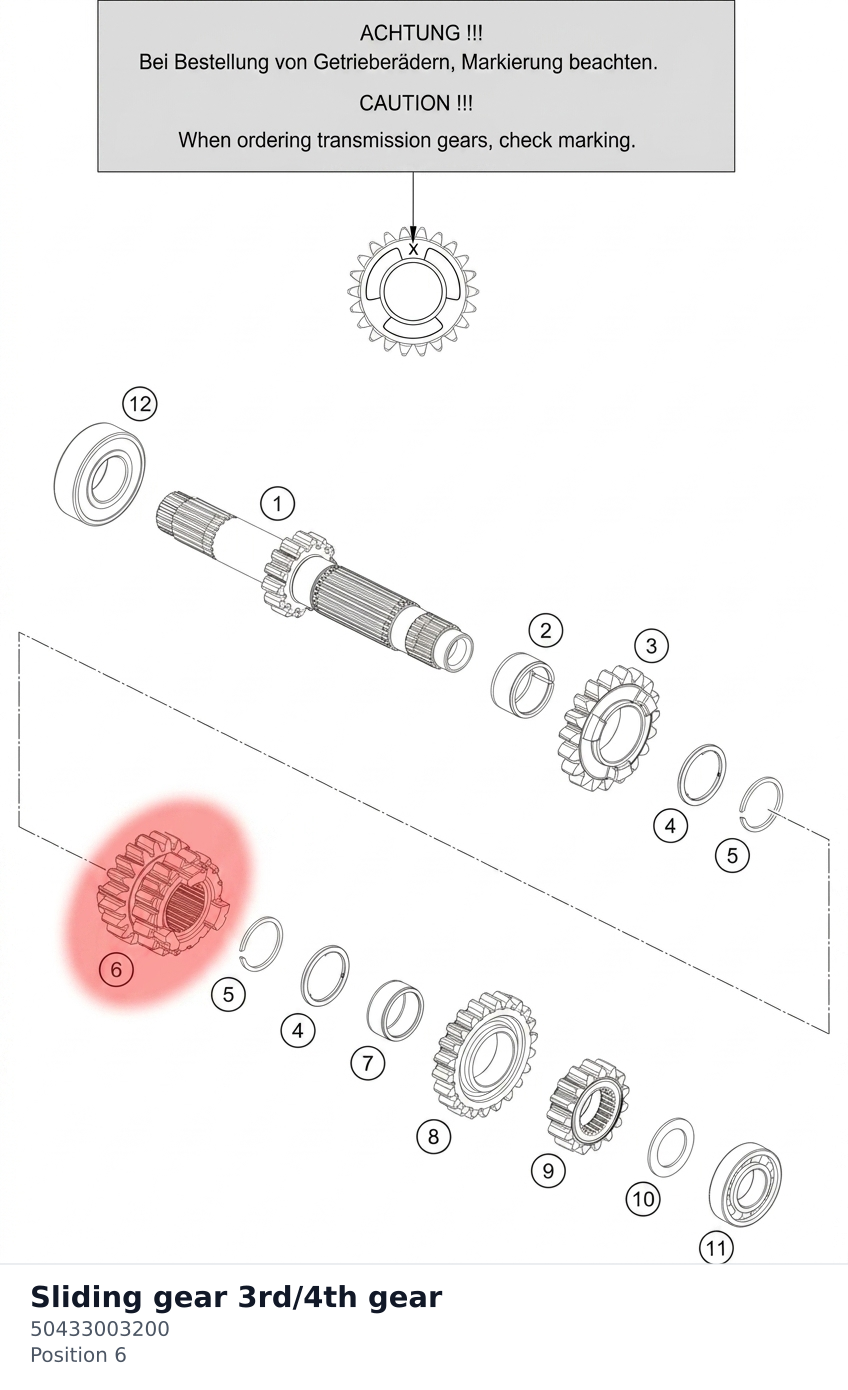 Diagram preview: Sliding gear 3rd/4th gear (50433003200)