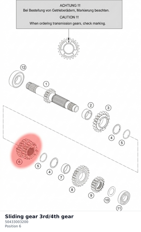 Diagram preview: Sliding gear 3rd/4th gear (50433003200)