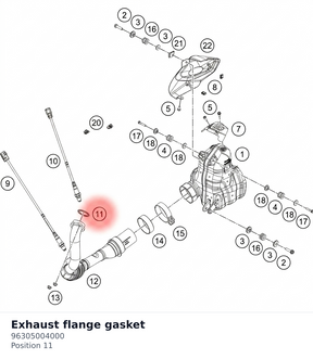 Diagram preview: Exhaust flange gasket (96305004000)