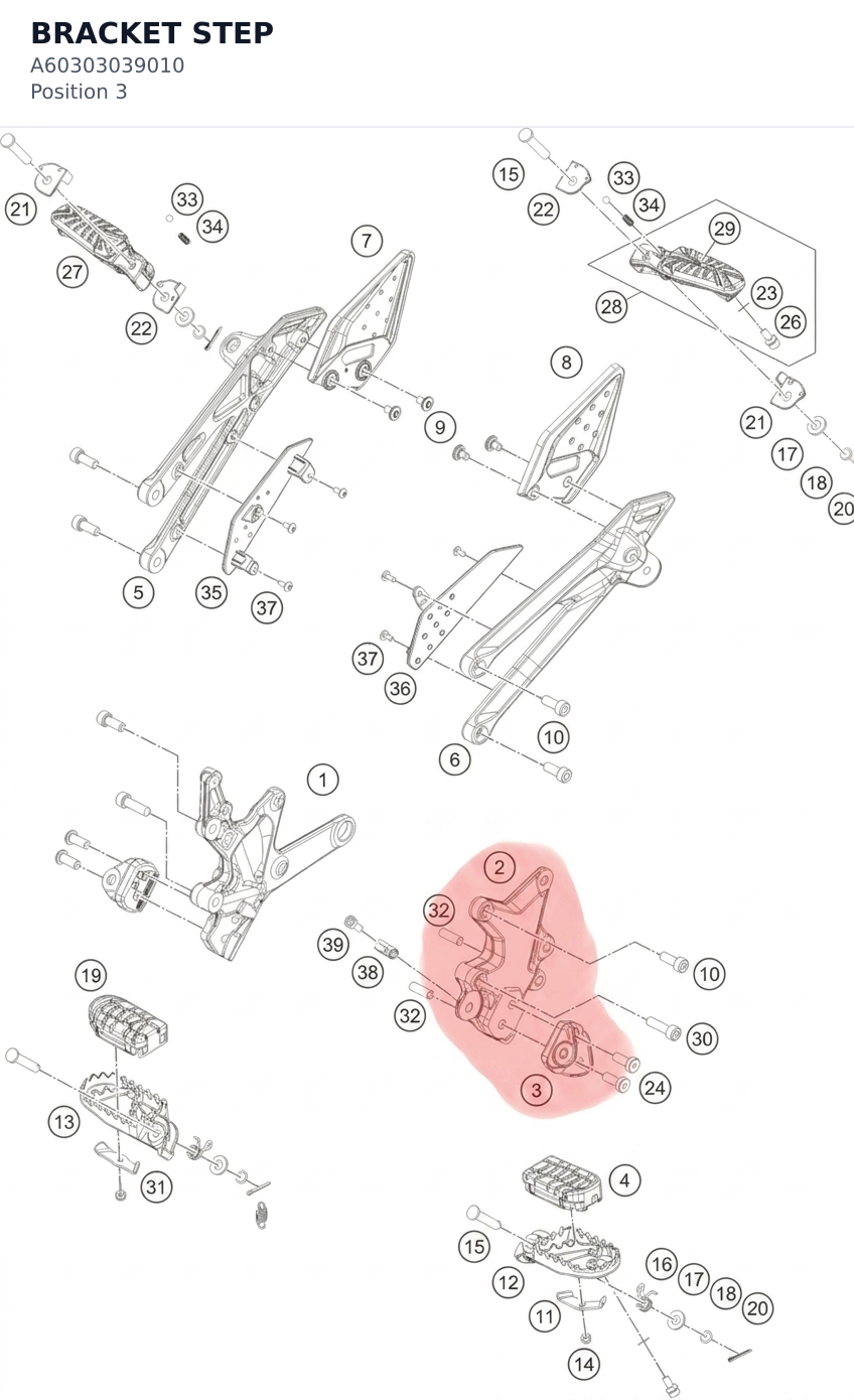 Diagram preview: BRACKET STEP (A60303039010)