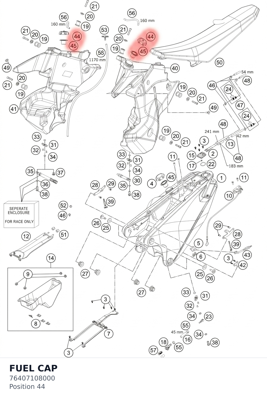 Diagram preview: FUEL CAP (76407108000)